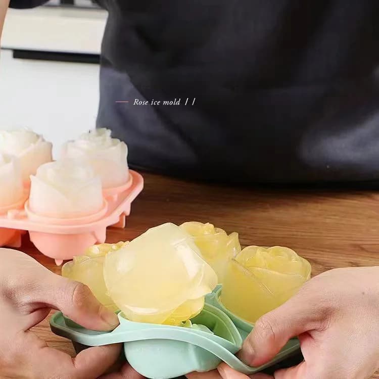 4 Gözlü Gül Buz Kalıbı